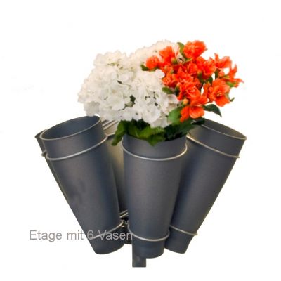 Blumenetage mit 6 Vasen