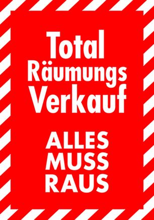 Plakat A1 Total-Räumungsverkauf
